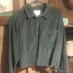 American Eagle Outfitters Dark Gray Corduroy Blazer